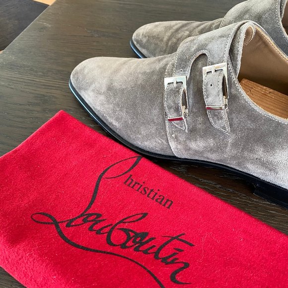 Christian Louboutin Other - Christian Louboutin Grey Suede Monkstrap Size 45.5